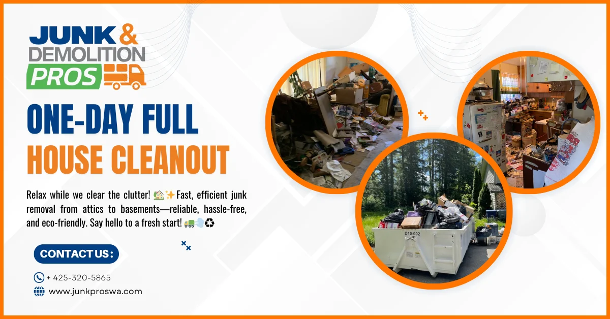 Full House Cleanout of Junk in One Day? by Junk & Demolition Pros LLC
