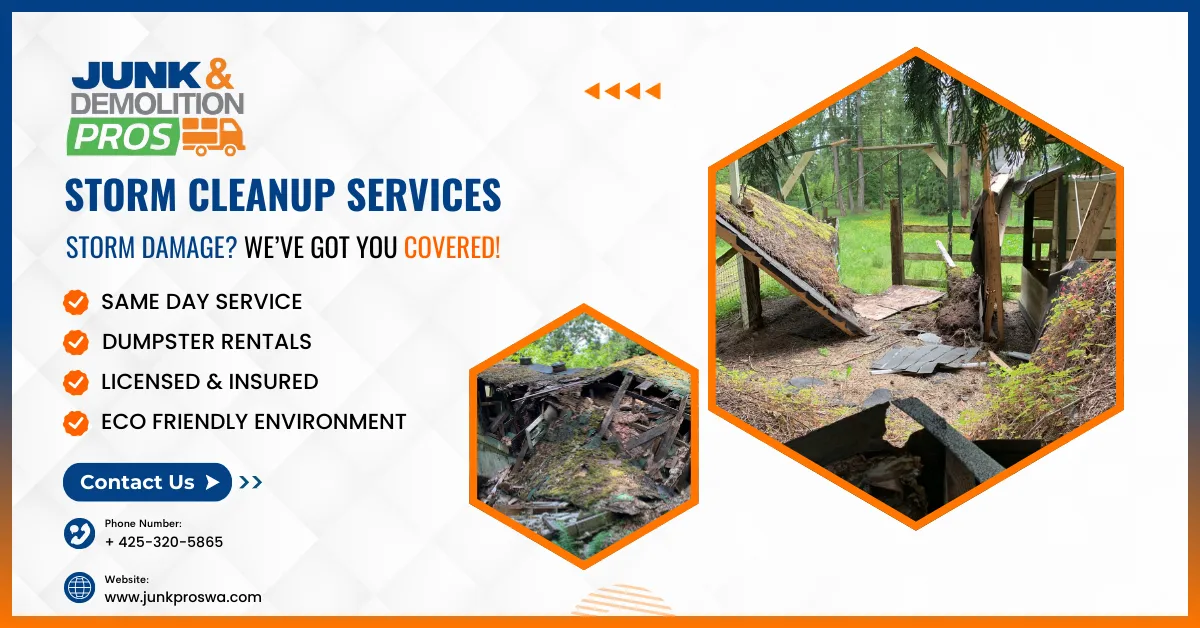 Storm Cleanup Services: Quick Recovery After Severe Weather by Junk & Demolition Pros LLC