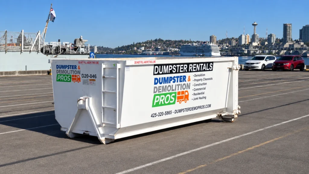 Dumpster ready for delivery.