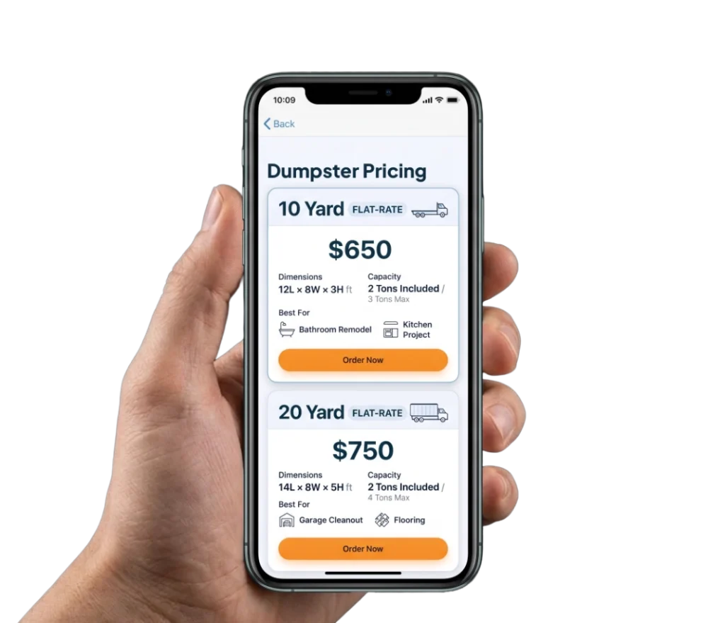 Step 1 Order Dumpster Rental