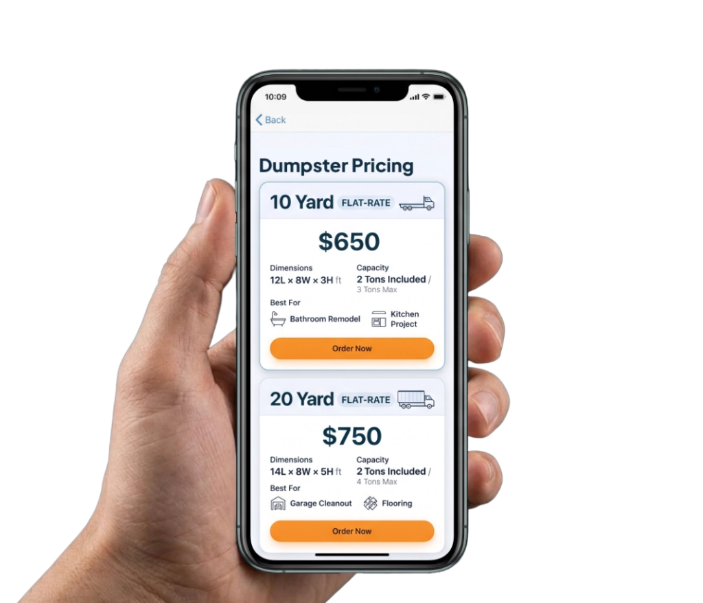 Step 1 Order Dumpster Rental